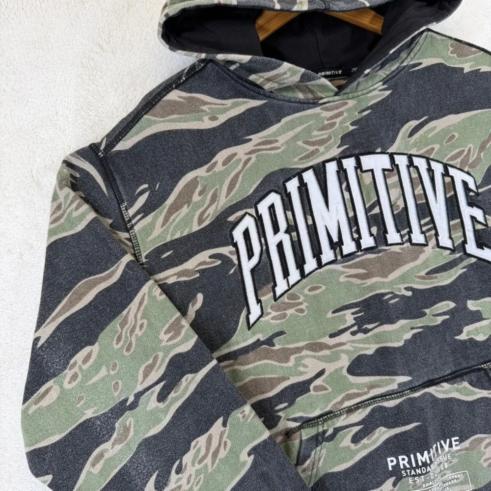 Primitive Skateboarding‎ Tiger Camo Hoodie Small Green Black Pullover Sweatshirt